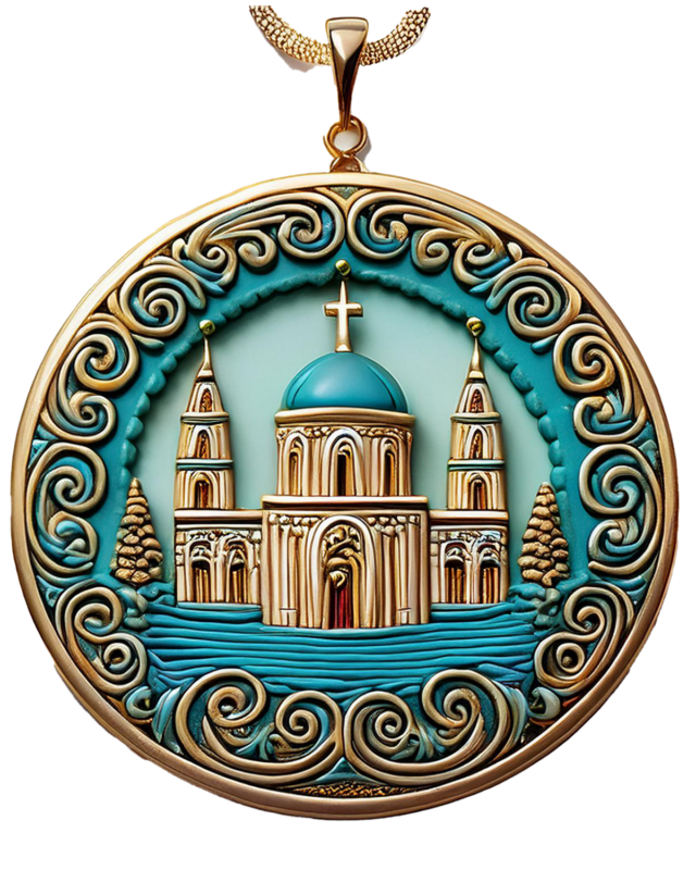 a-Greek-church pendant similar to the churches around Greece.